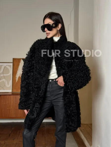 Двухсторонняя шуба - дублёнка из тиградо - фото 10