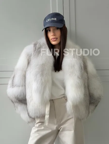 Шуба кроп-топ из лисы finnish cross fox - фото 13