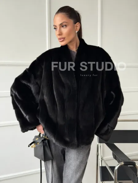 Полушубок норковый SAGA FURS - style oversize - фото 7