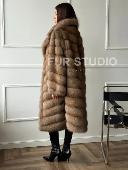 Шуба из куницы - английский воротник - фото 12