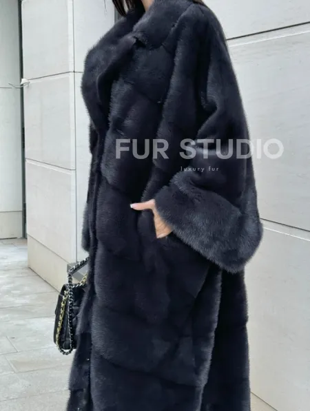 Манто из аукционной норки в цвете графит - фото 3