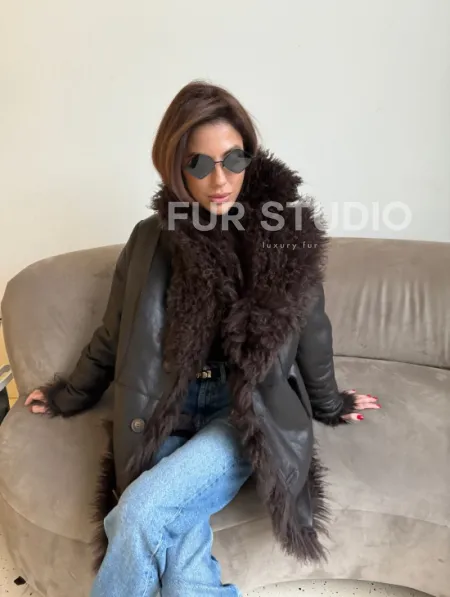 Шуба - дубленка из натуральной овчины (двусторонняя) - фото 8