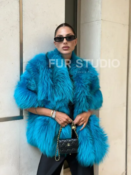 Накидка женская из меха чернобурки - Тиффани - фото 4