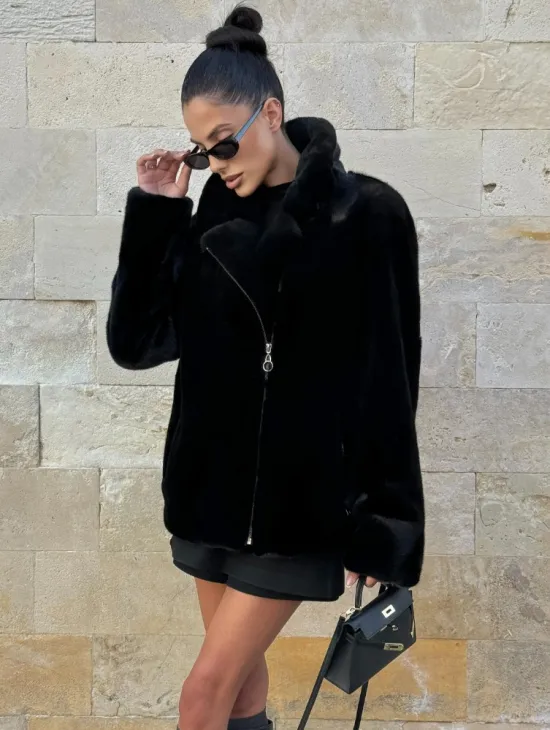 Черная косуха (куртка) из скандинавской норки - фото 5