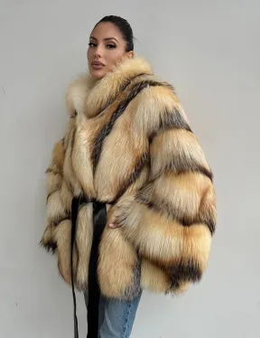 Шуба из меха лисы «Golden fox» - летучая мышь - фото 7