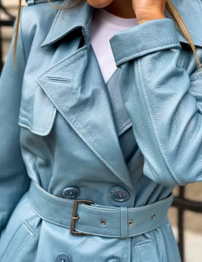 Тренч женский из натуральной кожи - фото 1