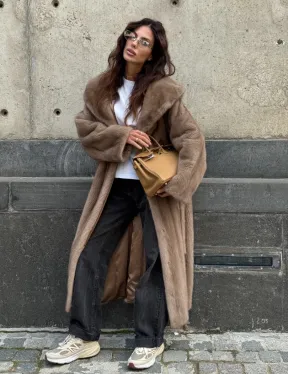 Длинная норковая шуба Pastel с капюшоном кобра - фото 14