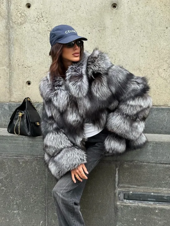 Шуба из чернобурки воротник стойка - фото 5