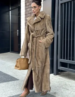 Женская длинная норковая шуба Pastel - фото 5