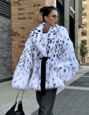 Шуба летучка из меха лисы под рысь Exclusive - фото 7