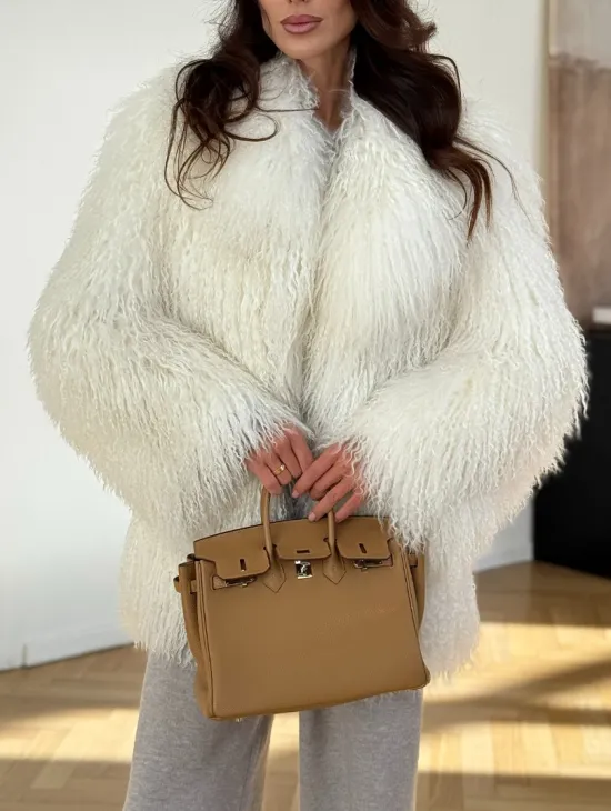 Шуба из ламы белая - фото 2