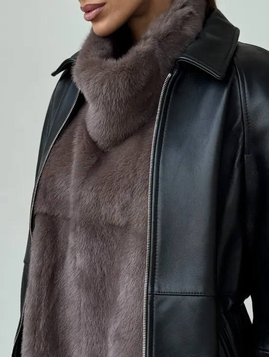 Норковая женская манишка - фото 1