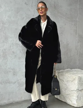 Черная шуба из меха норки SAGA FURS - фото 8