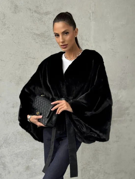 Черная натуральная женская норковая шуба - фото 0