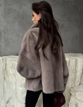 Короткая женская норковая шуба - фото 6