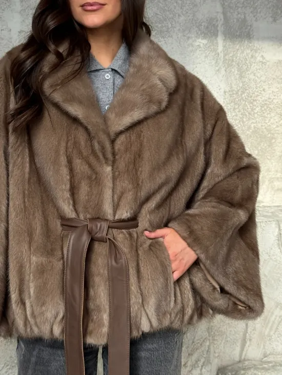 Норковая шуба английский воротник 