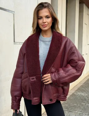 Дубленка женская зимняя - воротник шаль - фото 2