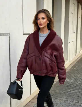 Дубленка женская зимняя - воротник шаль - фото 12