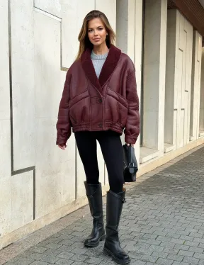 Дубленка женская зимняя - воротник шаль - фото 3