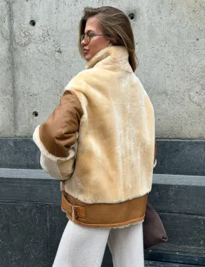 Комбинированная дубленка из овчины и норки - фото 7