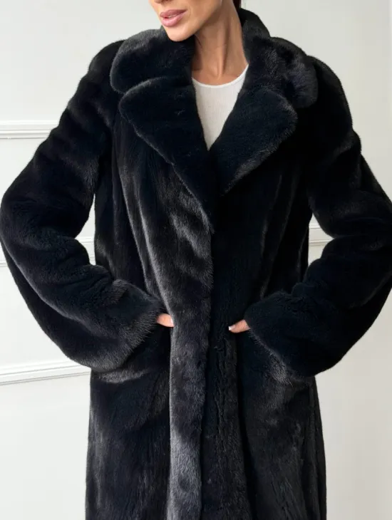 Норковая шуба с английским воротником - фото 1