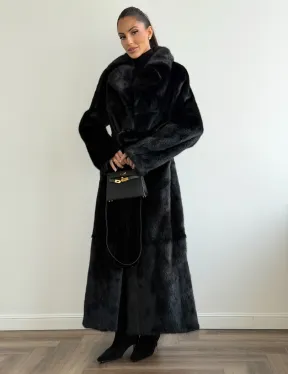 Черная шуба из меха норки - классический стиль - фото 7