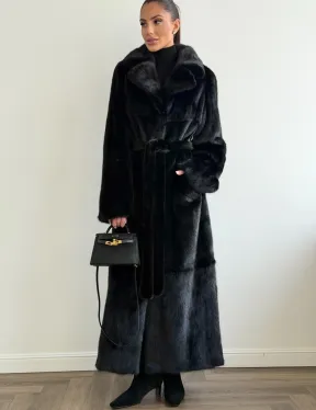 Черная шуба из меха норки - классический стиль - фото 4