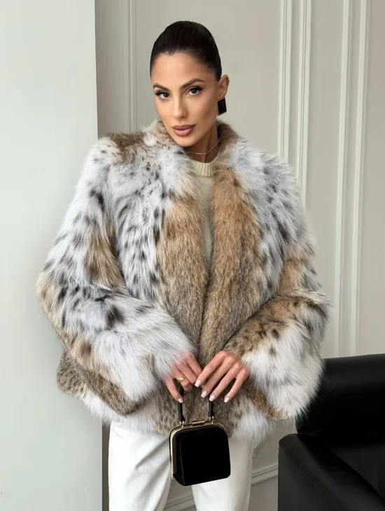 Шуба из натурального меха рыси - фото 12