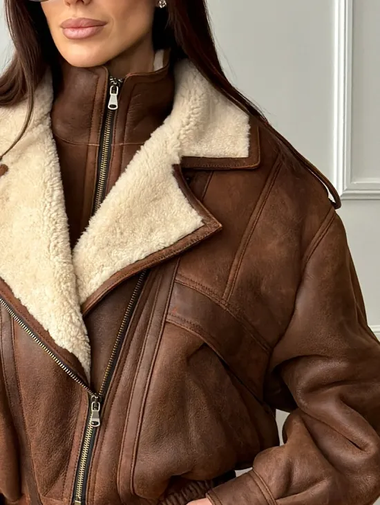 Молодежная куртка - дубленка из овчины - фото 1