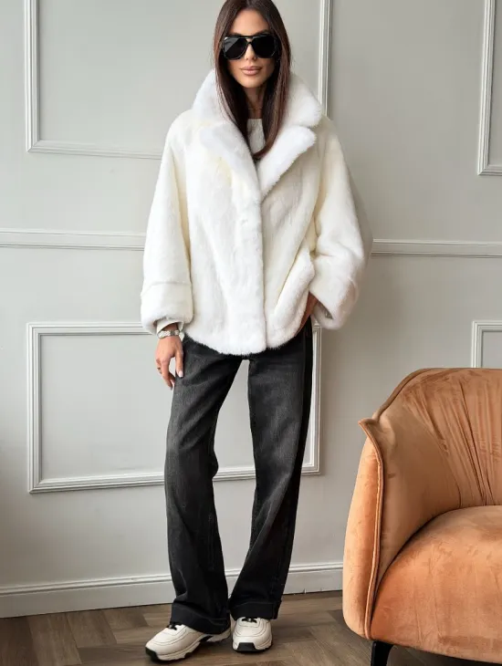 Белая шуба из скандинавской норки - фото 7
