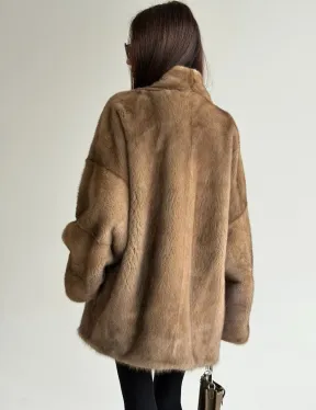 Шуба из аукционного меха норки - пастель - фото 5