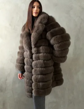 Шуба из песца под соболь - английский воротник - фото 6