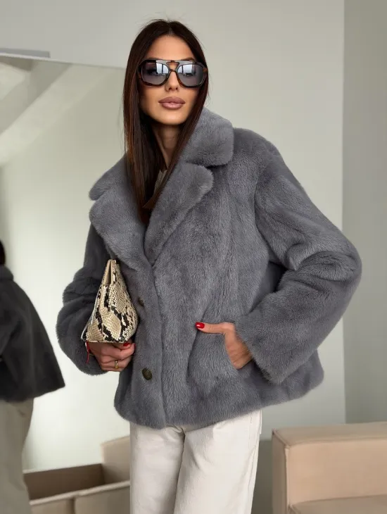 Короткая норковая шуба автоледи - фото 7