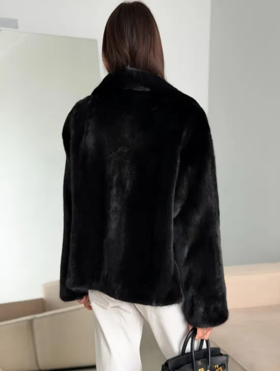 Черная короткая норковая шуба - автоледи - фото 2