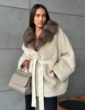 Норковая шуба - куртка с мехом куницы - фото 7