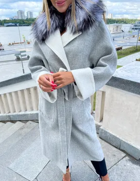 Пальто из шерсти альпаки с воротником блюфрост - фото 2