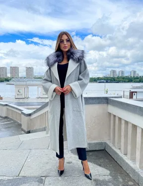 Пальто из шерсти альпаки с воротником блюфрост - фото 4