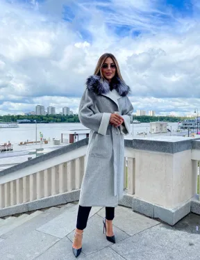 Пальто из шерсти альпаки с воротником блюфрост - фото 5