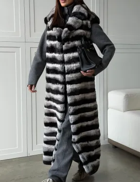 Меховой жилет из шиншиллового кролика - фото 3