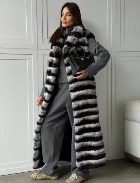 Меховой жилет из шиншиллового кролика - фото 9