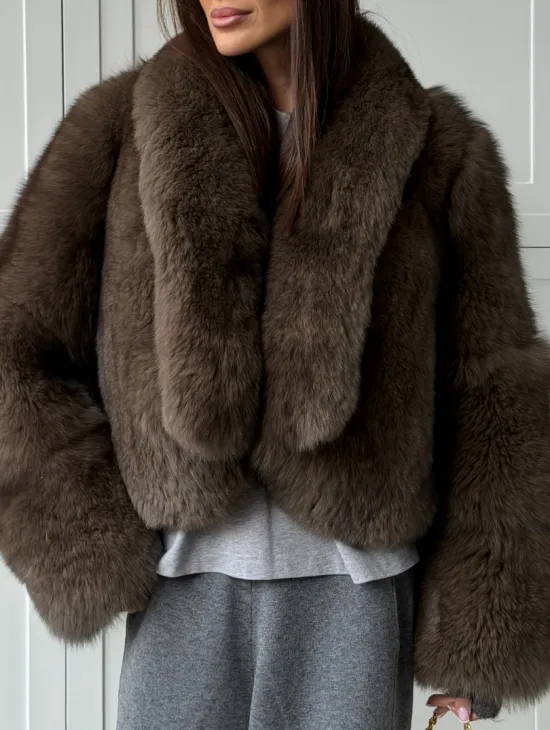 Кроп-шуба из меха песца - фото 1