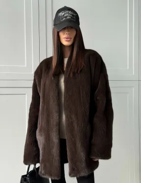 Куртка из норки с V - образным воротом - фото 11