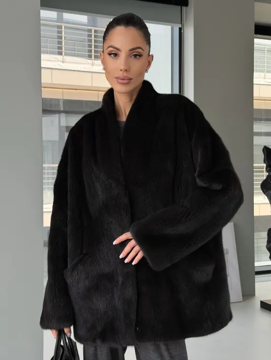 Модный норковый жакет «тренд 2026» Dark Espresso - фото 7