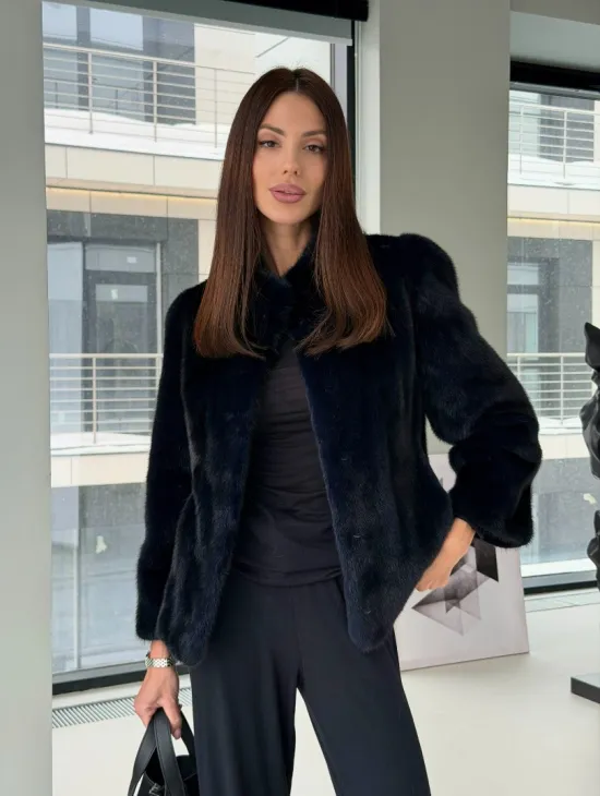 Укороченный норковый жакет - фото 11