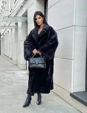 Манто из аукционной норки в цвете графит - фото 10