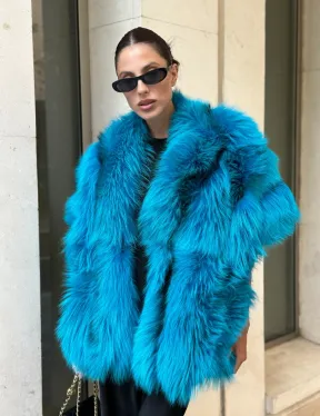 Накидка женская из меха чернобурки - Тиффани - фото 0