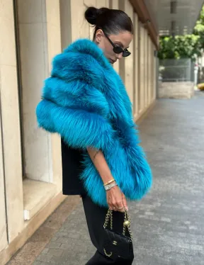 Накидка женская из меха чернобурки - Тиффани - фото 1